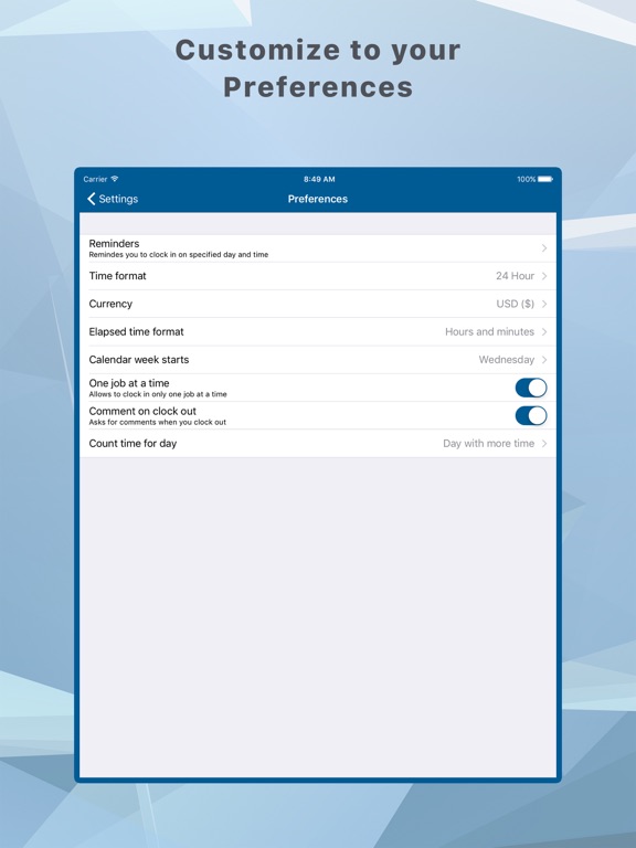 Hours and Pay Tracker: TimeLog iPad screenshot 5 - Business app