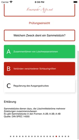 Screenshot von Feuerwehr Prüfungshilfe auf dem iPhone 4