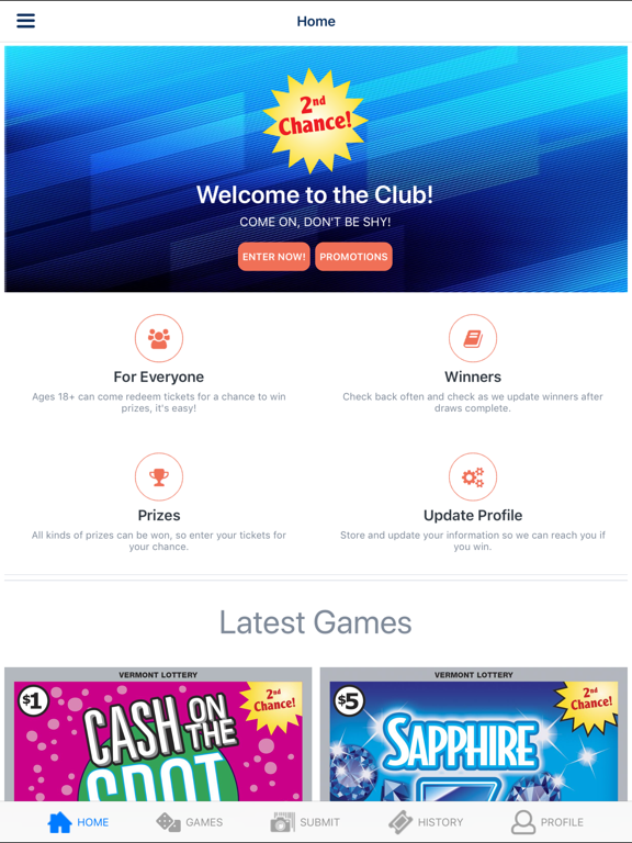 Vermont Lottery 2nd Chance