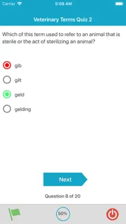 vet terminology quizzes iphone screenshot 3