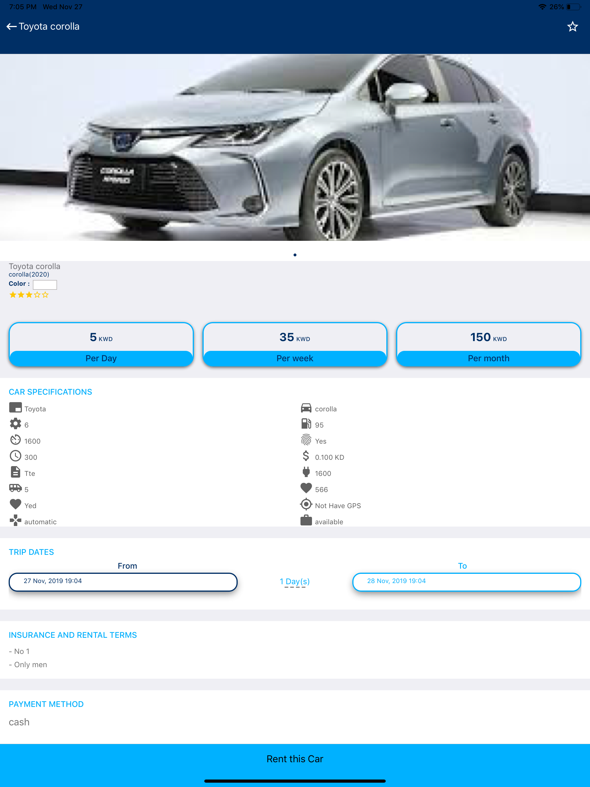 CarRent KW