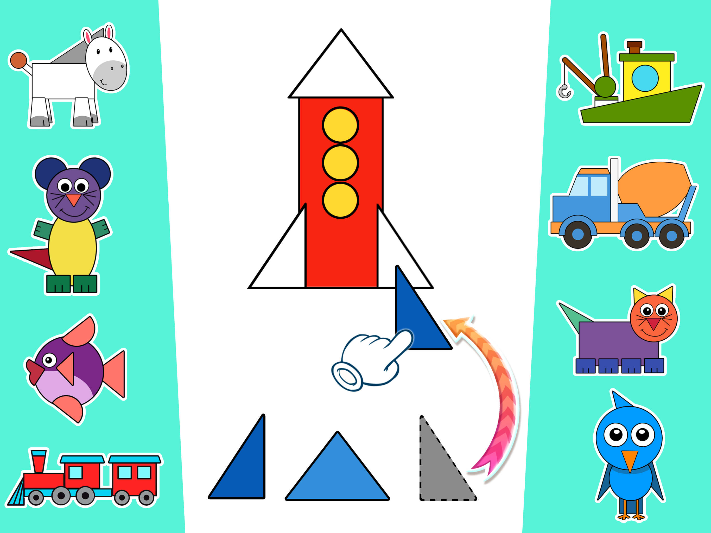 Learn shapes and colors game