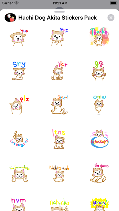 Cute Hachi Dog Akita Stickers screenshot 4