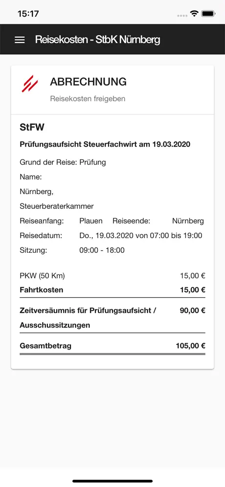 Reisekosten - StbK Nürnberg