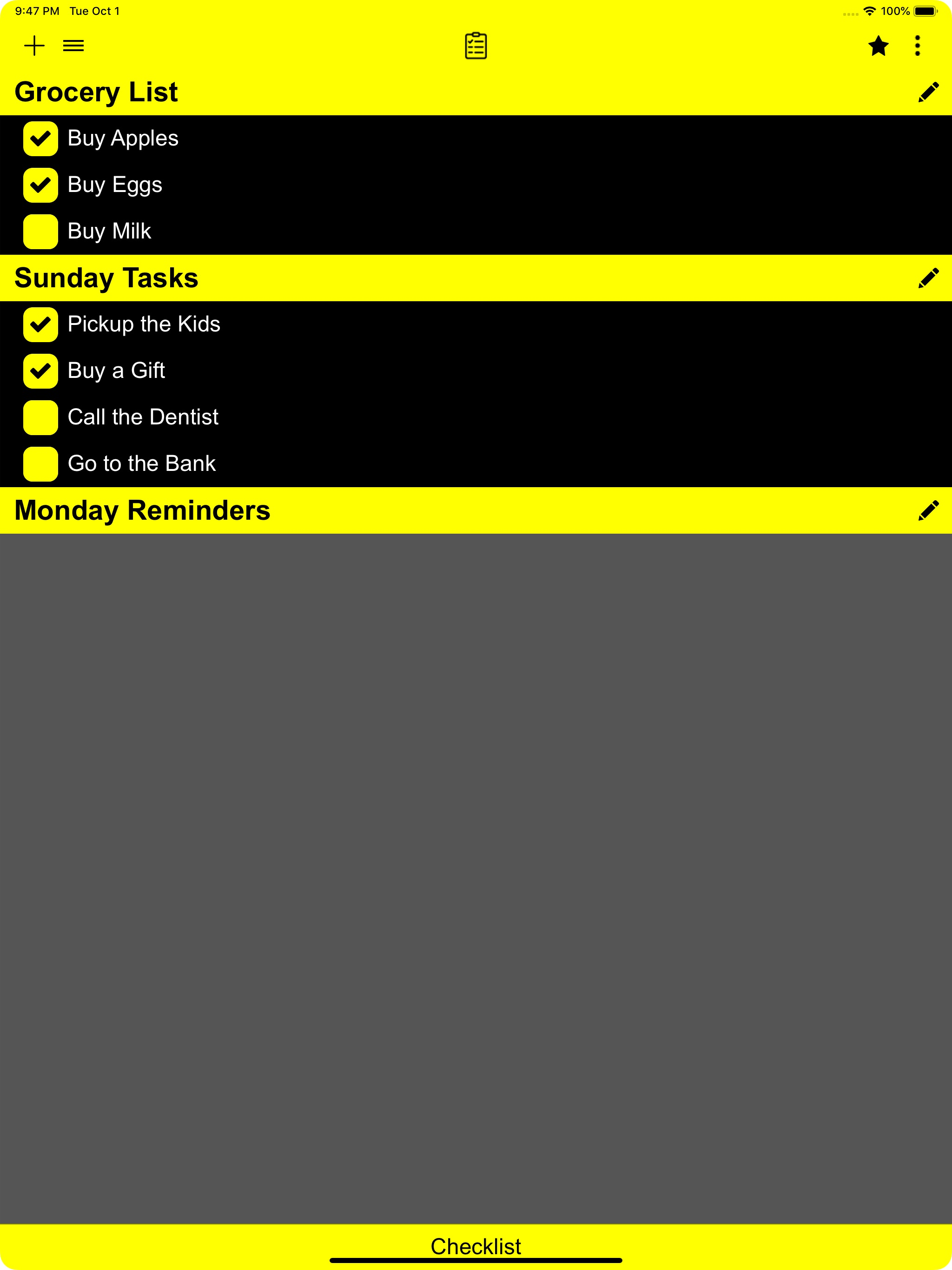 Checklist screenshot 13