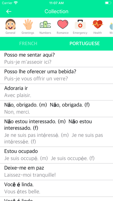 French-Portuguese Dictionary Screenshot