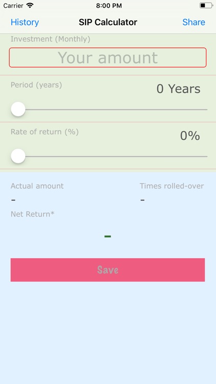 SIP Calc with History
