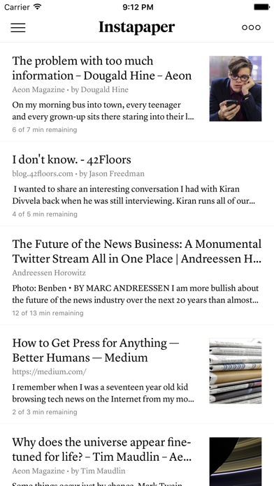 Instapaper Screenshot 1