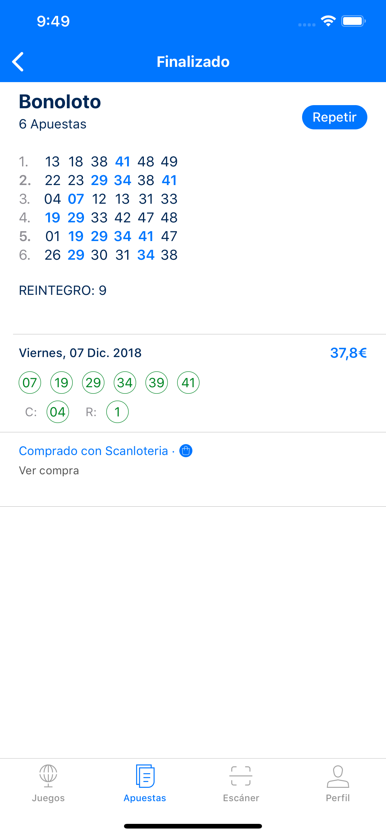 ScanLotería - Escáner Lotería