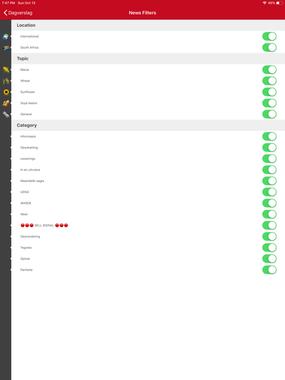 GRAINVEST iPad screenshot