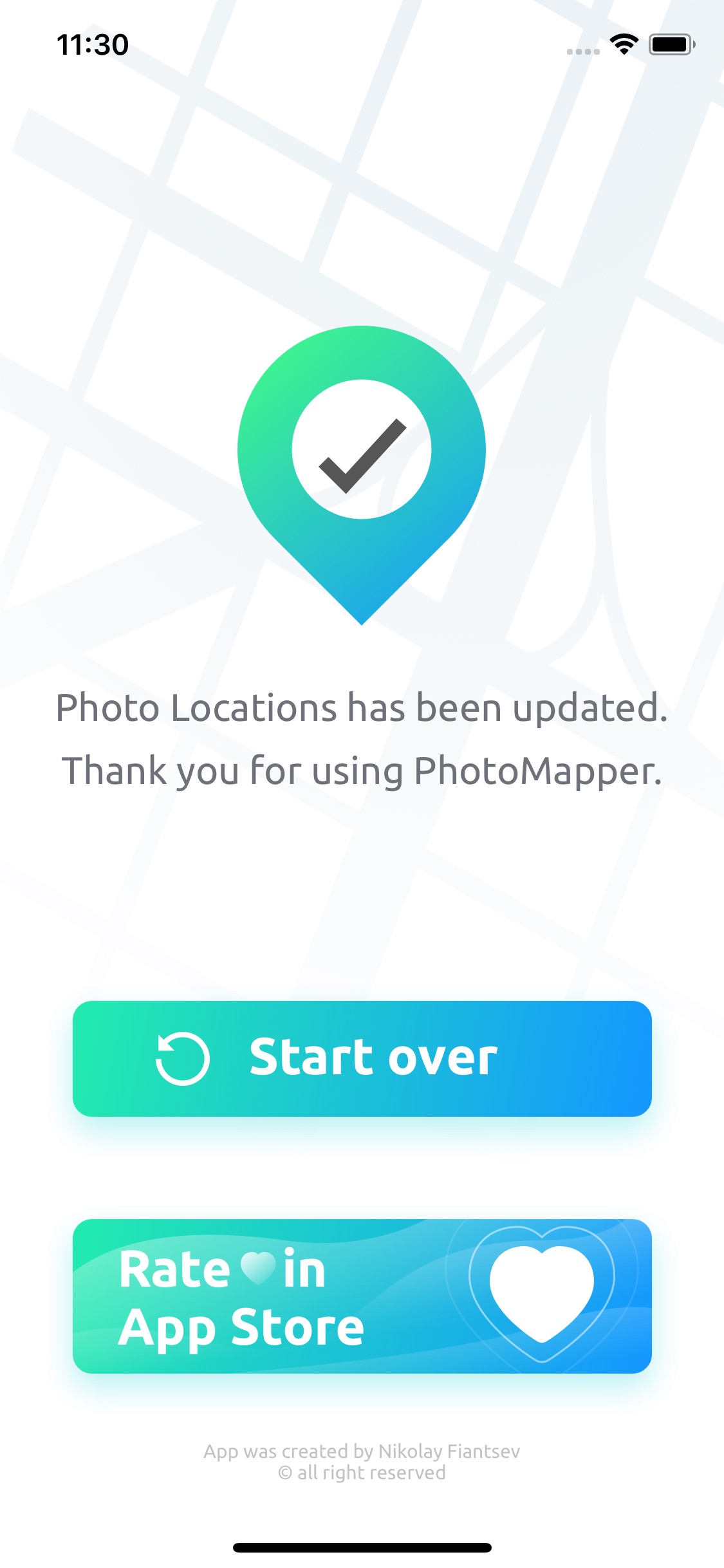 Screenshot do app PhotoMapper: Editor GPS EXIF