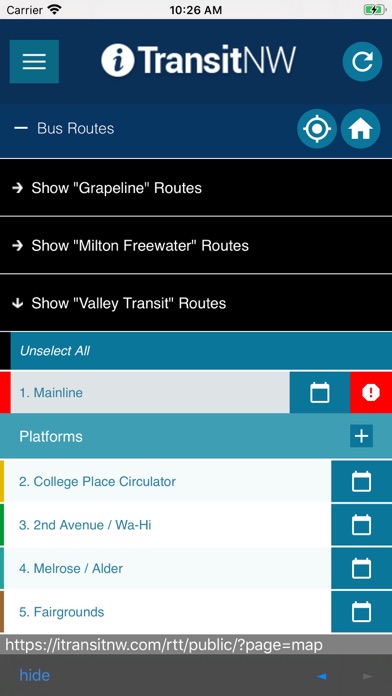 Walla Walla Valley Transit Screenshot