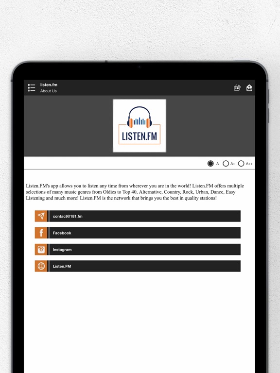 listen.fm iPad screenshot 5 - Entertainment app