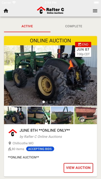 Rafter C Online Auctions