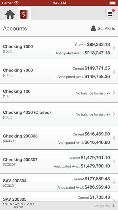 Foundation One Bank Business Screenshot