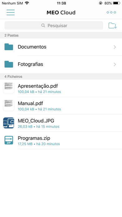 MEO Cloud Screenshot