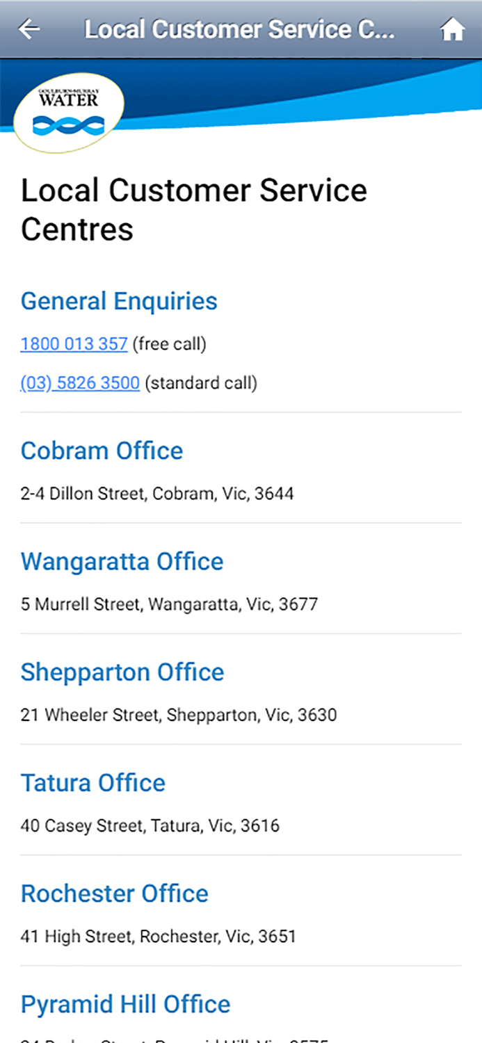 Goulburn Murray Water Mobile