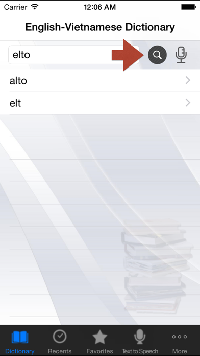English-Vietnamese Dictionary. Screenshot