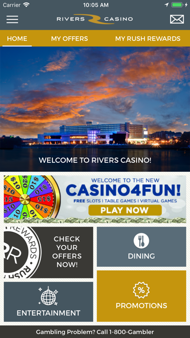 Rivers Casino Pittsburgh Screenshot 1 - AppWisp.com Rivers Casino Pittsburgh Screenshot 1 - AppWisp.com