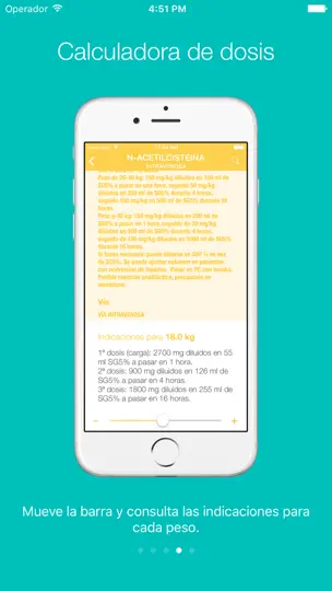 Captura de pantalla de DosisPedia en iPhone 4