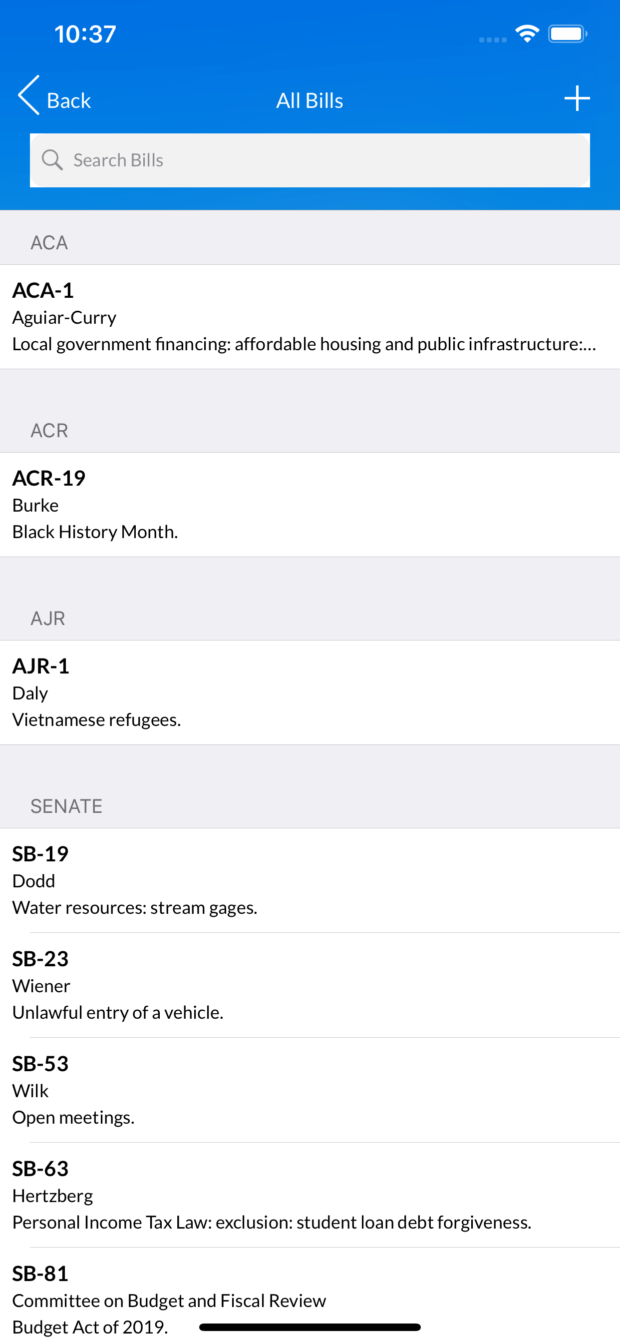 Sac Bill Tracker