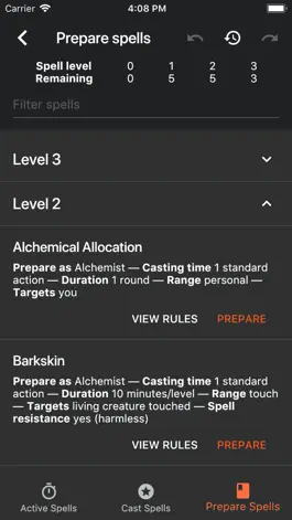 Game screenshot Spell Tracker (Pathfinder 1e) apk