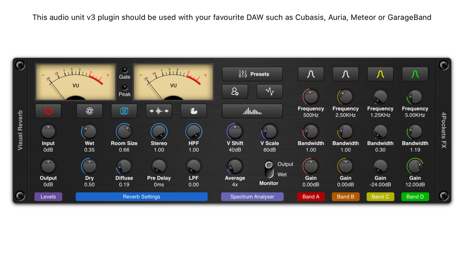 #1. Visual Reverb AUv3 Plugin (iOS) By: 4Pockets.com