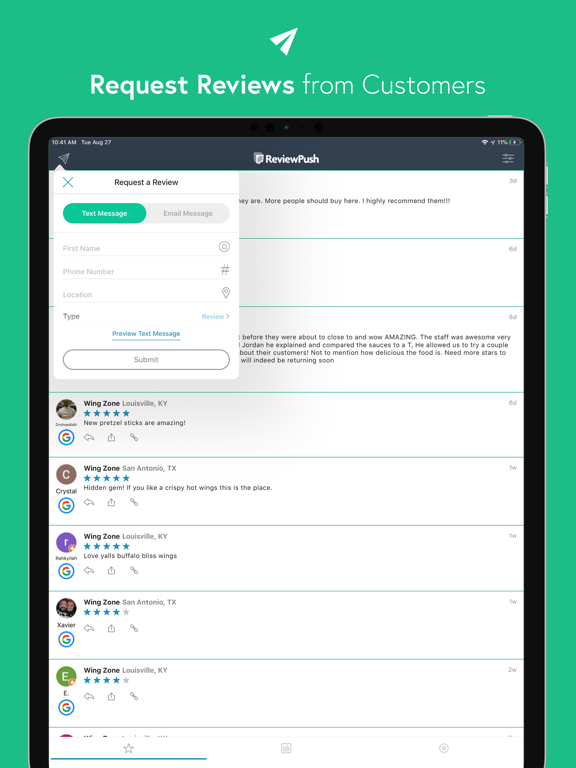 ReviewPush for Business Owners iPad screenshot 1 - Business app