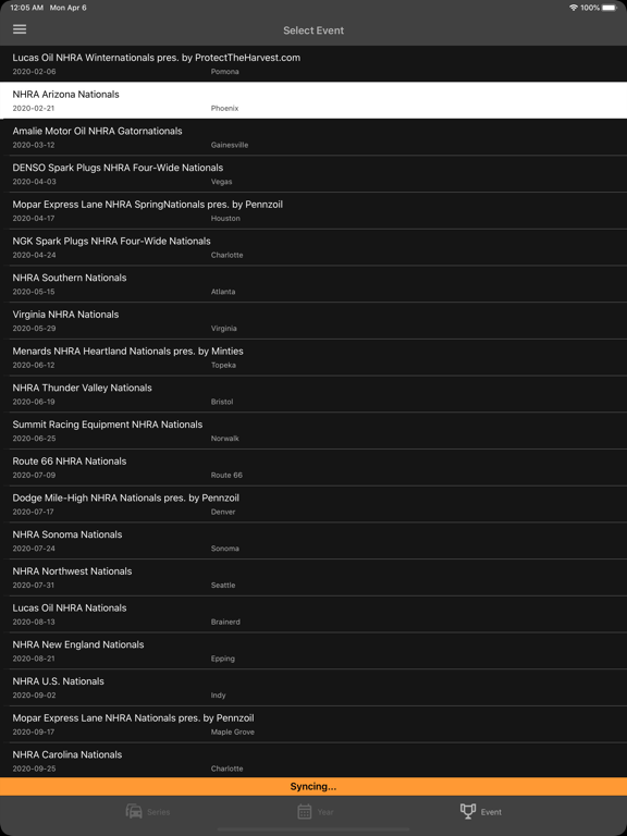 Race Day Tracker - RDT iPad screenshot 1 - Sports app