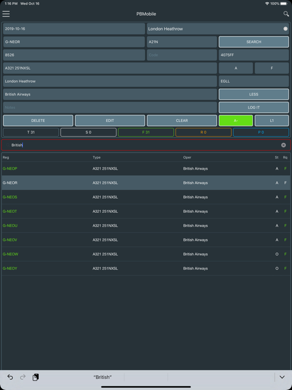 Screenshot #4 pour PlaneBase Mobile [PBM]