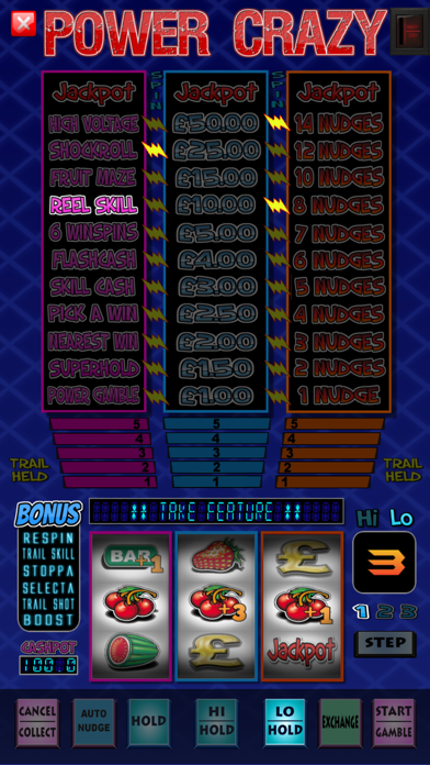 Power Crazy Fruit Machine Game Screenshot