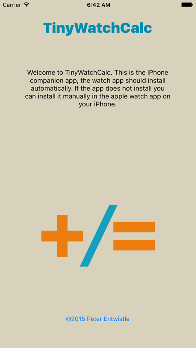 TinyWatchCalc Screenshot