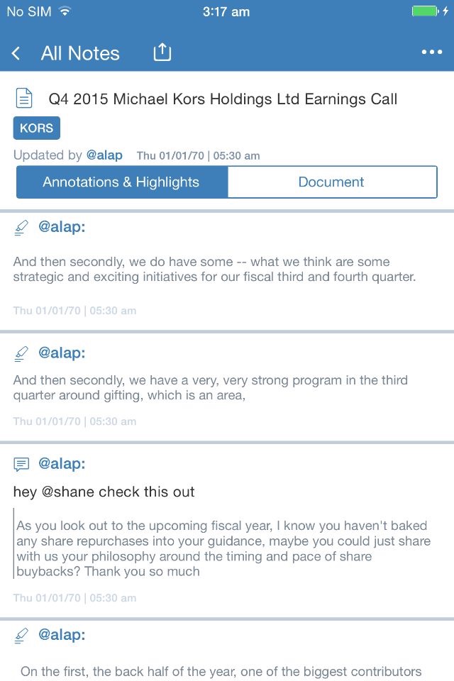 Sentieo Notebook For iPhone screenshot 2