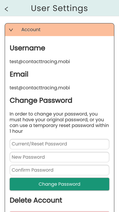Contact Tracing iPhone screenshot