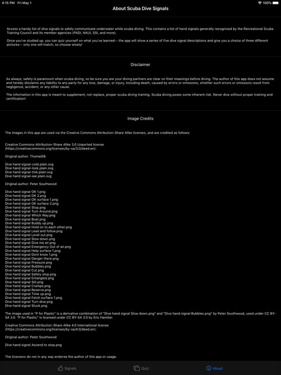 Scuba Dive Signals iPad screenshot 8 - Sports app