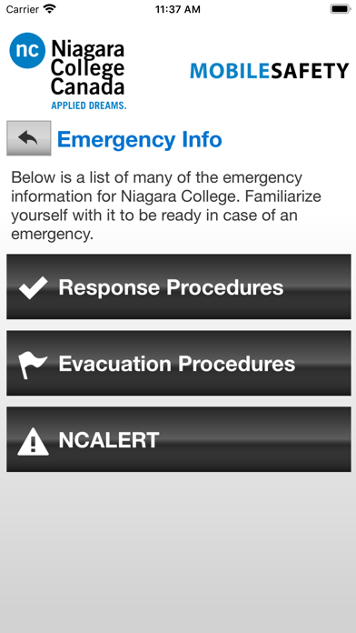 Mobile Safety Niagara College Screenshot