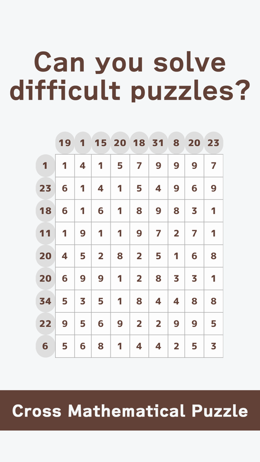#3. Cross Mathematical Puzzle (iOS) By: AMGAMES Inc.