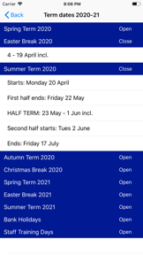 BWS Calendar screenshot