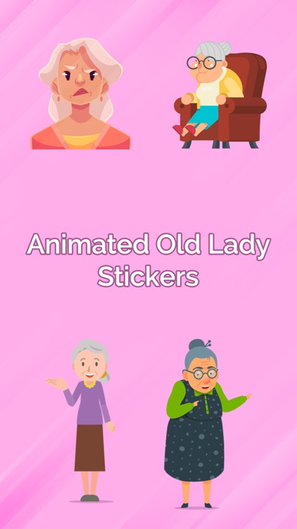 Old Lady Stickers Animated