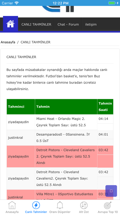 Canlı Tahminler screenshot 2