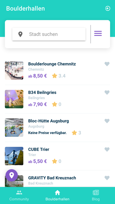 Screenshot #1 pour Boulderhallen finden