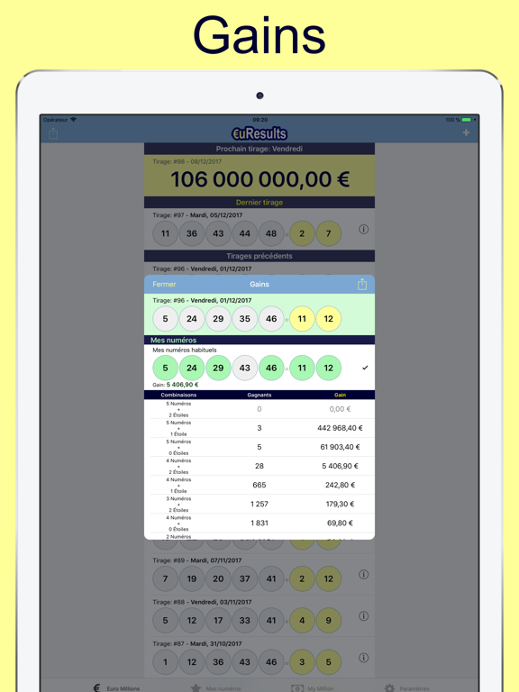 Screenshot #5 pour EuroMillions: euResults