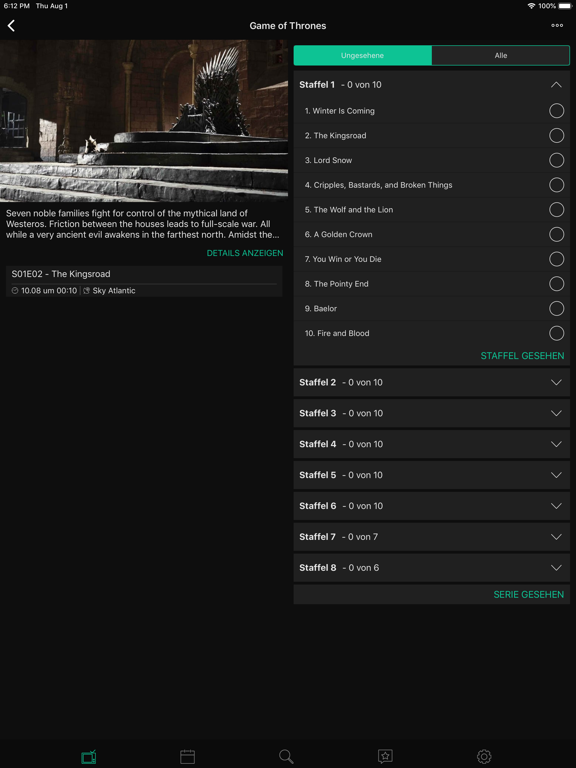 tvshows iPad screenshot 2 - Entertainment app