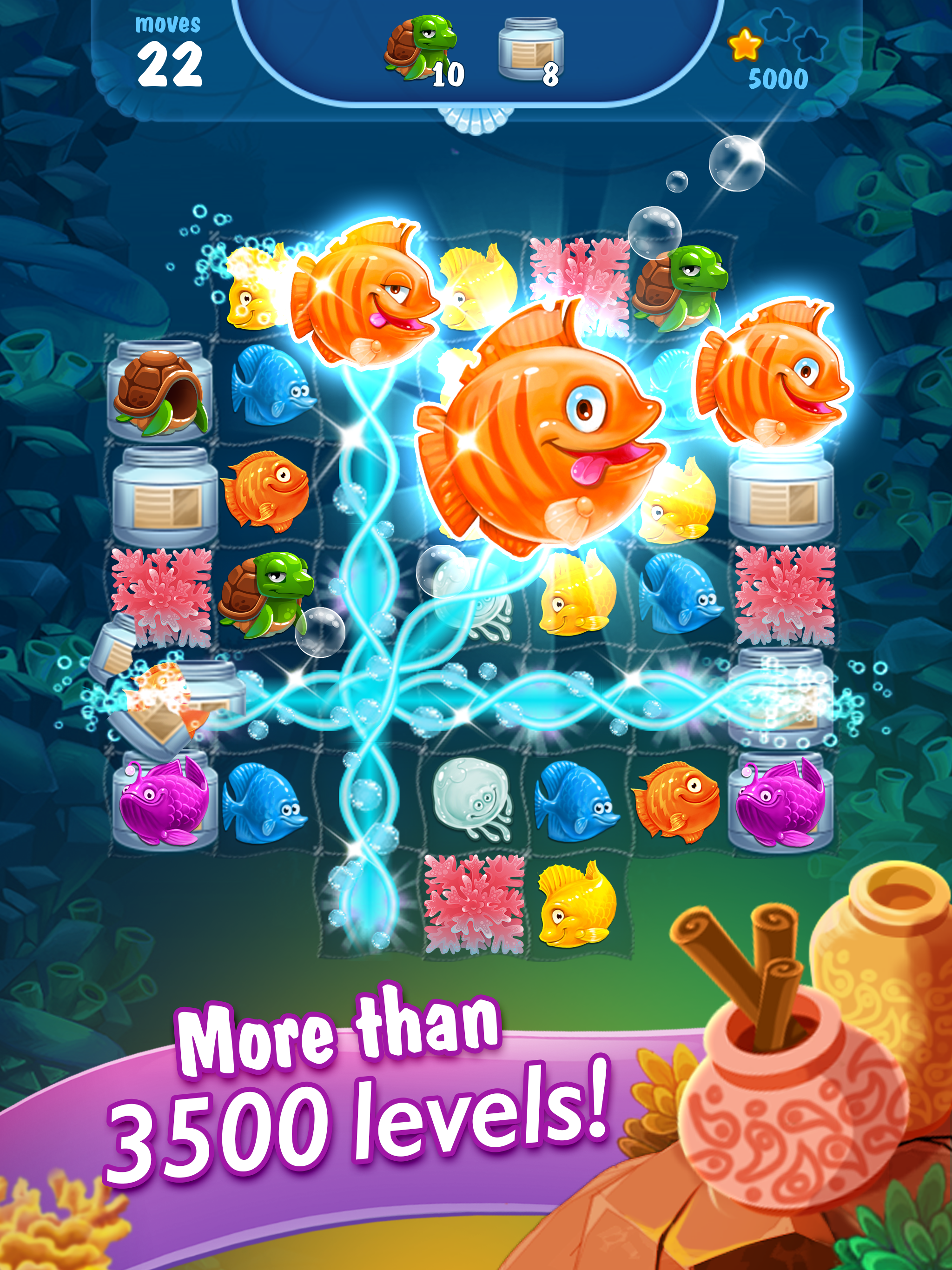 Mermaid match 3. Solve puzzle!