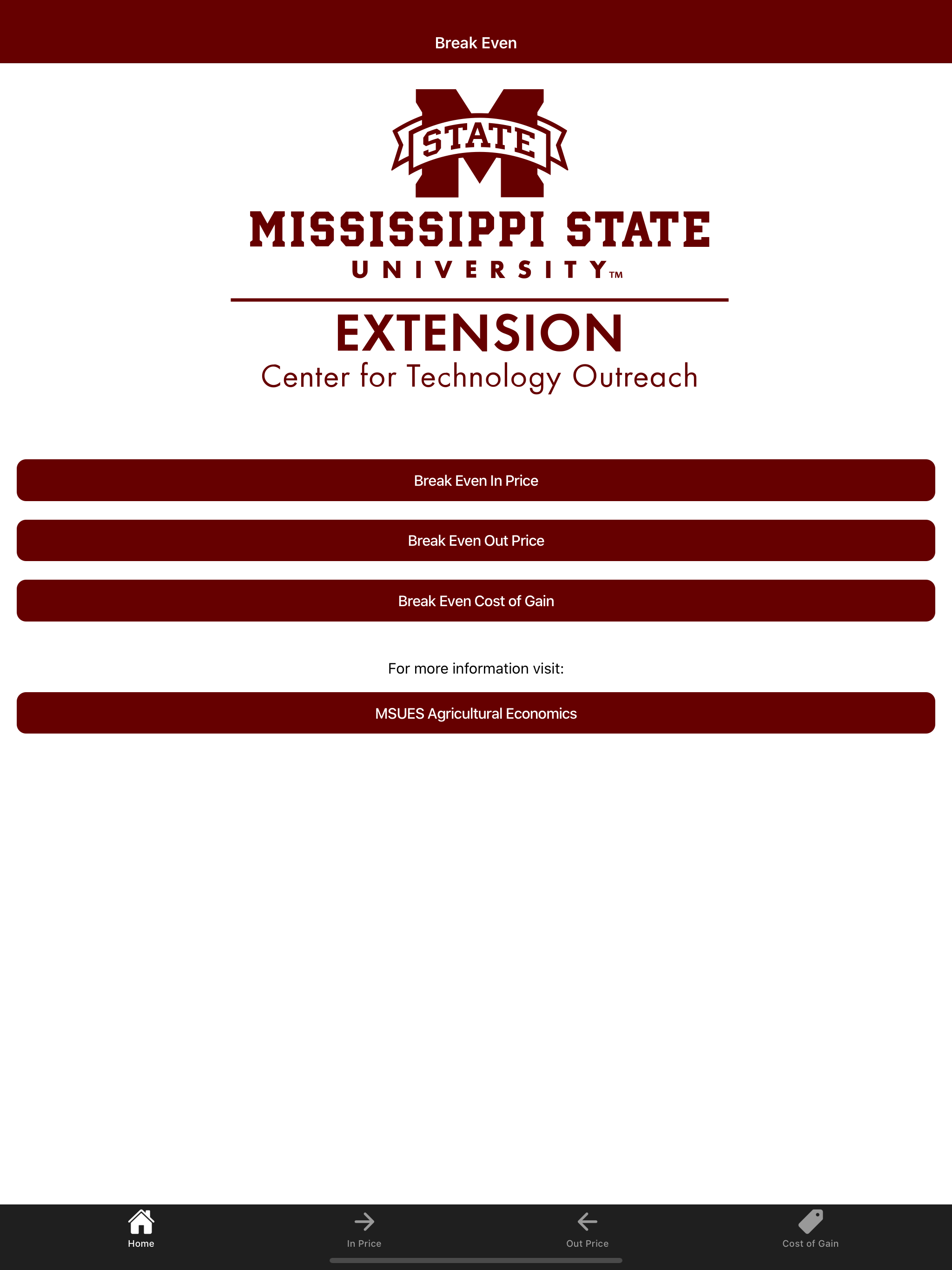 MSUES Break Even