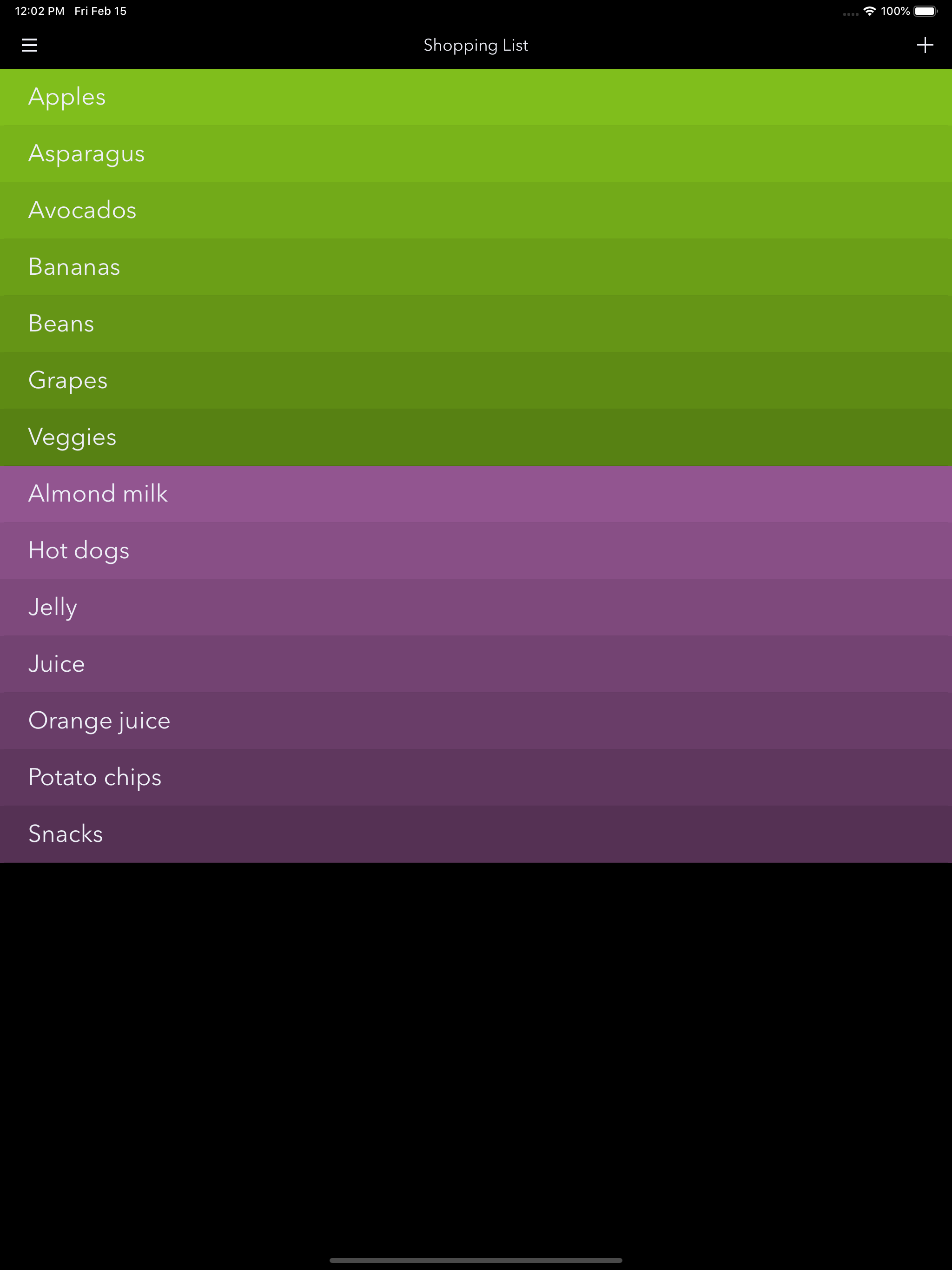 Picky - Grocery Shopping List