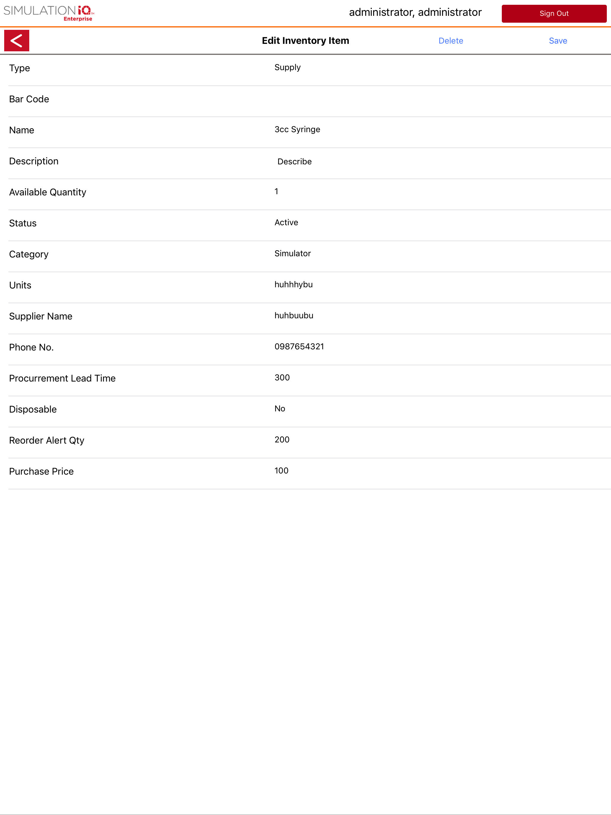 SimINVENTORY screenshot 5