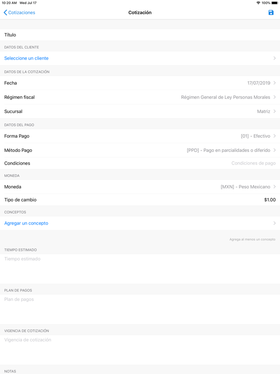 Factura Gorila iPad screenshot
