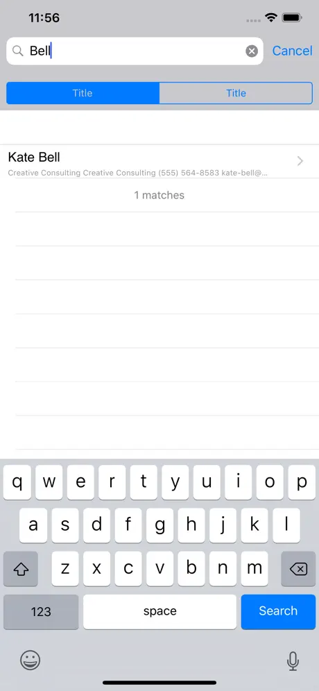 Contacts last entries & search