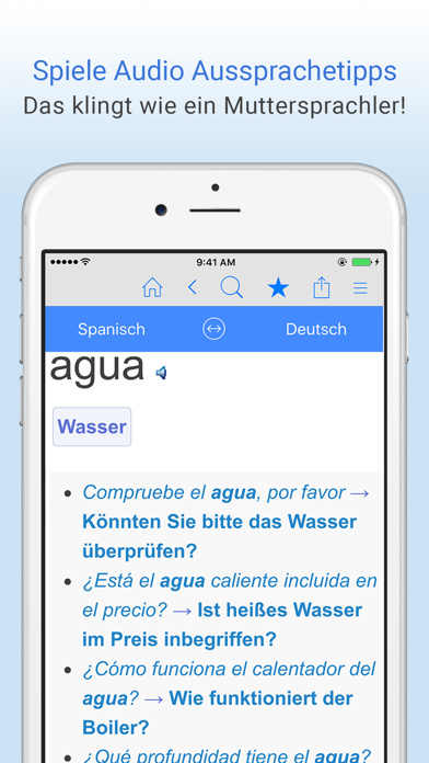 Deutsch-Spanisch Wörterbuch. Screenshot